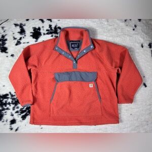 Carhartt Women's Sherpa Relaxed Fit Quarter Zip Pullover Sweater Size XXL